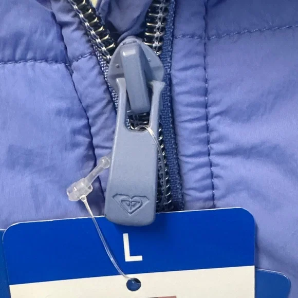 Roxy size Large L NWT NEW Women's periwinkle Blue Puffer Jacket - Picture 9 of 11